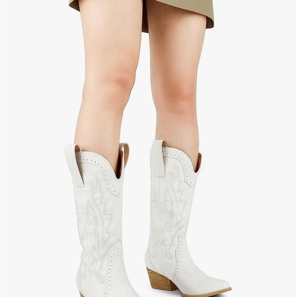 Shoes White Mid Calf Womans Cowboy Boots Size 9 Cowgirl Boots Poshmark